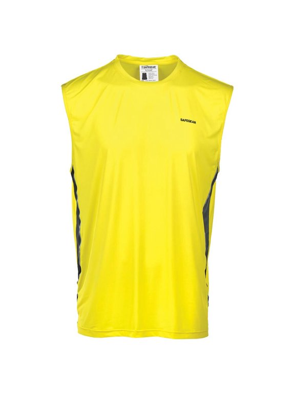 Cooling High Visibility Sleeveless T-Shirt, Moisture Wicking, Side Vents, 3XL, SAFEGEAR