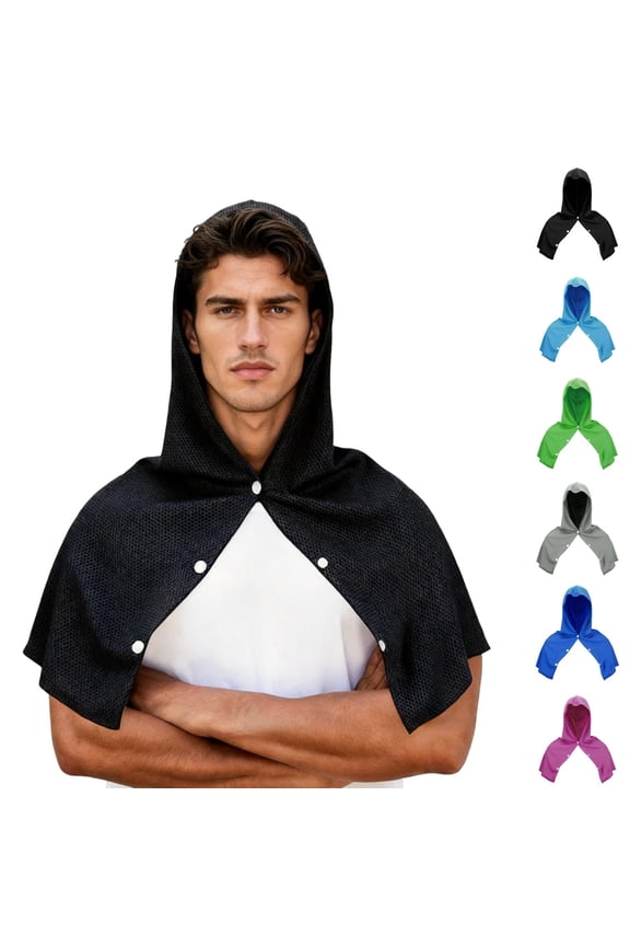 Cooling Hoodie Towel,2026 Cooling Towel for Neck and Face,Summer Cooling Towels for Hot Weather,UPF 50 Sun Protection,Soft Breathable Cooling Neck Wraps Green