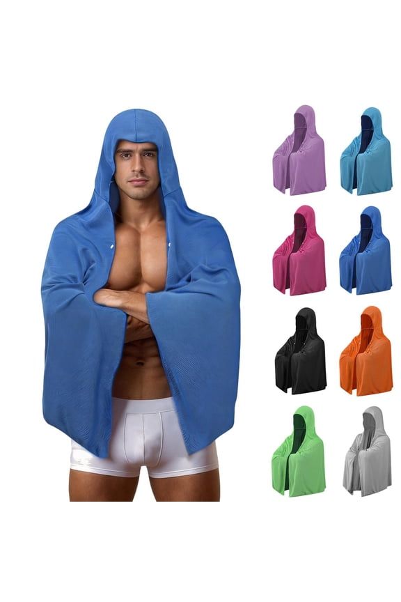 Cooling Hoodie Towel,2026 Cooling Towel for Neck and Face,Summer Cooling Towels for Hot Weather,UPF 50 Sun Protection,Soft Breathable Cooling Neck Wraps Sky Blue