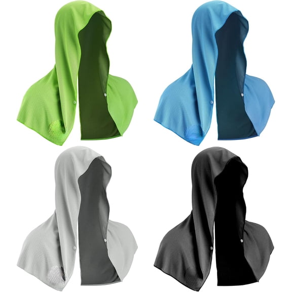 Cooling Hoodie Towel, Absorbent Quick-Drying Cooling Towels for Neck and Face, UV Sun Protection Cooling Neck Wraps Sport Head Cooling Towel Hot Weather