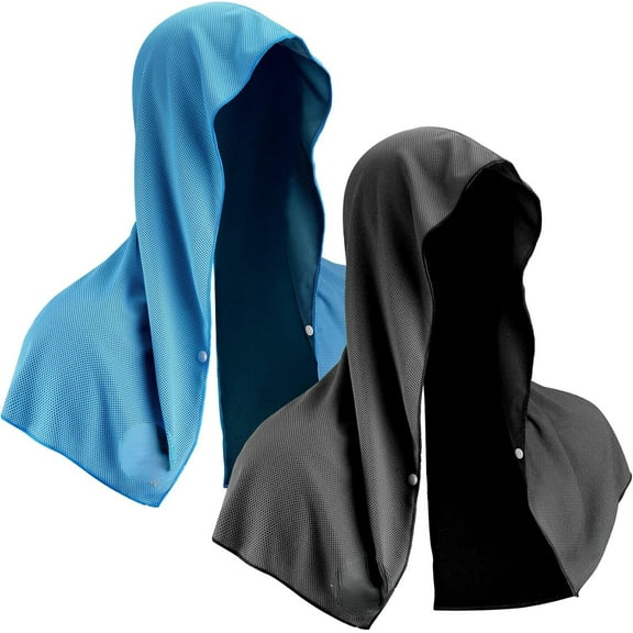 Cooling Hoodie Towel, Absorbent Quick-Drying Cooling Towels for Neck and Face, UV Sun Protection Cooling Neck Wraps Sport Head Cooling Towel Hot Weather