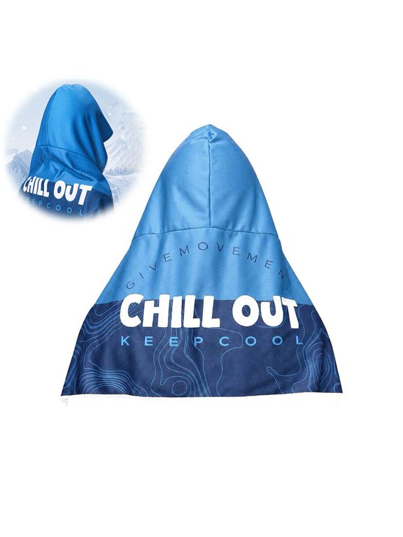 Cooling Hoodie Towel - Instant Evaporative Chilly Head Wrap for Hard Hat - Sun Protection Hooded Cooling Towels for Hard Hat Outdoor Work Construction Sports Hiking - Blue