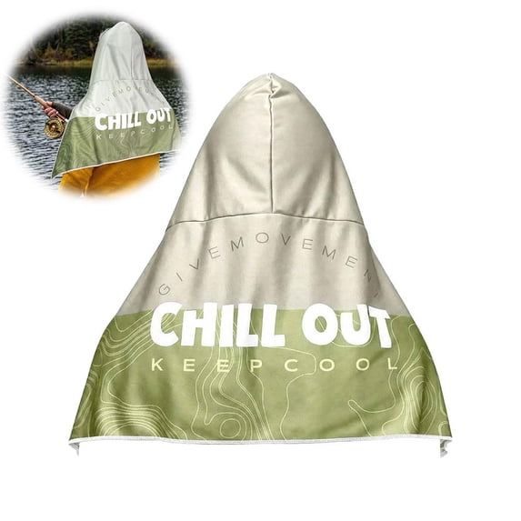 Cooling Hoodie Towel - Instant Evaporative Chilly Head Wrap for Hard Hat - Sun Protection Hooded Cooling Towels for Hard Hat Outdoor Work Construction Sports Hiking - Green