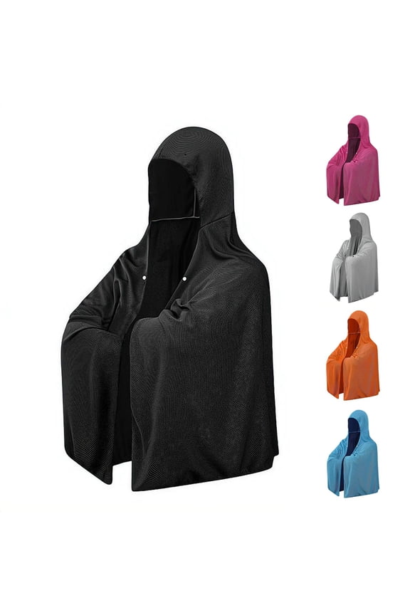 Cooling Hoodie Towel for Neck and Face, Instant Cooling Towel with UPF 50 Sun Protection, Breathable Ice Towel for Sports Camping Cycling Running Gym & Outdoor Activities, 140x60cm