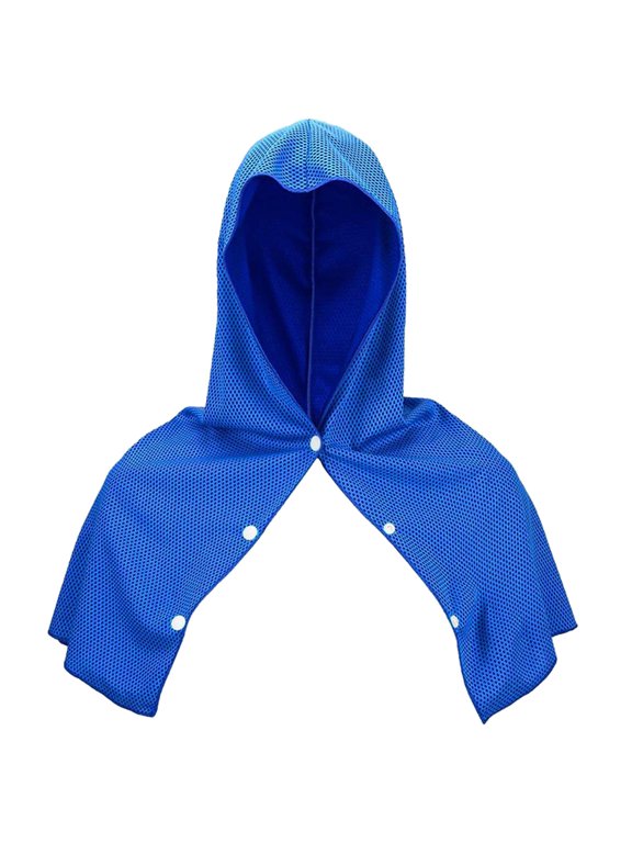 Cooling Hoodie Towel, Sun Protection Towel, Instant Cooling Neck Scarf, Ice Cooling Head Wrap, Quick Dry Breathable Sports Towel, Evaporative Cooling Towel, Cooling Hoodie Towel for Sports, Blue