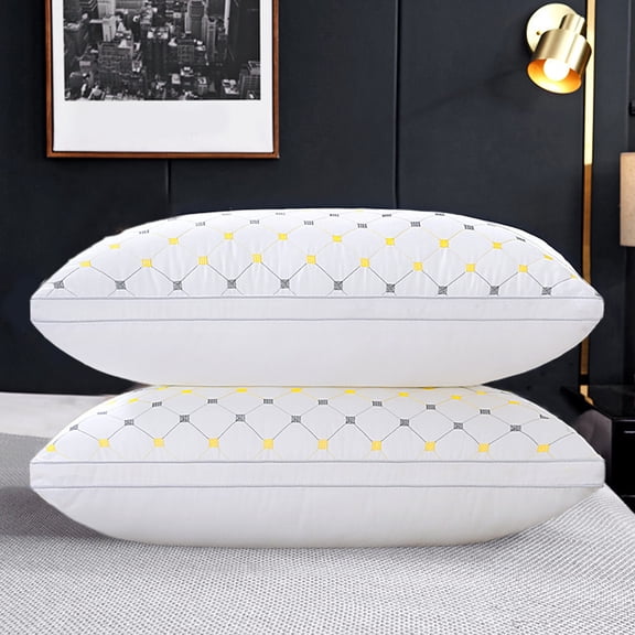 Cooling Hotel Collection Bed Pillow for Side and Back Sleepers, Cotton Gusseted Down Alternative Sleeping Pillow