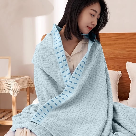 Cooling Ice Blanket for Hot Sleepers & Night Sweats | All-Season Temperature Regulating Throw | Super Soft Cotton Blends | 150x200cm (59"x79") | 1 Blanket