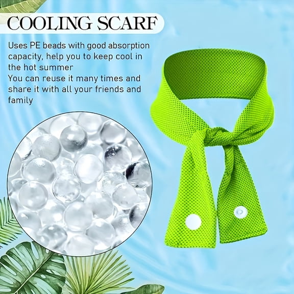 Cooling Ice Neck Gaiters, Ice Scarves, And Sweat Towels Are Perfect for Outdoor Activities Like Hiking And Camping During The Hot Summer-Green