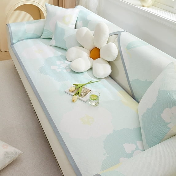 Cooling Ice Silk Sofa Cushion Summer Summer Non -Slip Cartoon Cartoon Small Fresh Mats Cushion Sofa Set