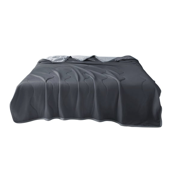 Cooling Ice Silk Summer Quilt 39.3759In, Soft Polyester Stitched Lightweight Air Condition Blanket Washable Bedroom Bed Dark Gray