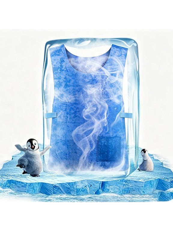 Cooling Ice Vest for Hot Weather, Reusable Evaporative Cool Vest No Ice Electricity Needed, Adjustable Outdoor Cooling Vest for Running Cycling Fishing