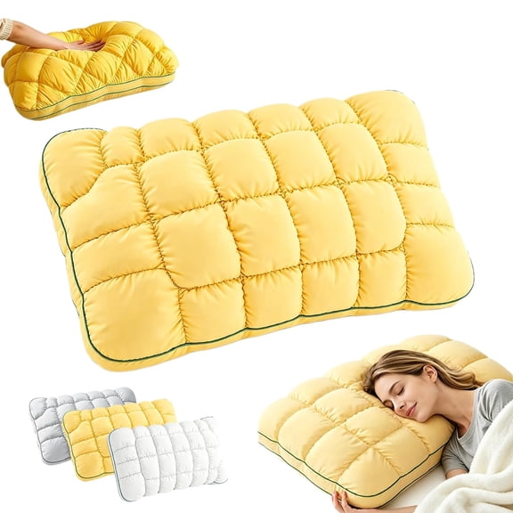 Cooling Marshmallow Puff Pillow, 48x74cm Washable Skin Friendly Soft Cloud Pillows for Sleeping, Bedroom, Side and Back Sleepers