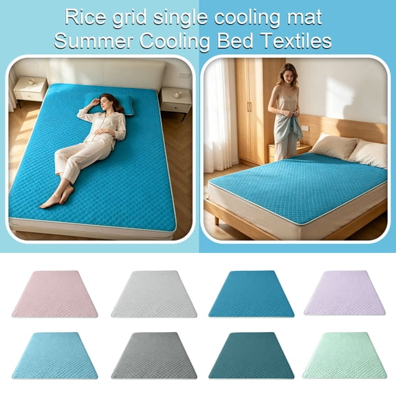 Cooling Mat for Bed, Cooling Bed Pad, Washable Non-Slip Mat, Waterproof Stain Resistant Floor Mat, Soft Cushioned Quilted Surface for Comfortable Use Across Multiple Home and
