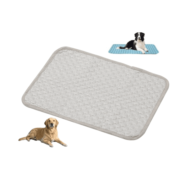Cooling Mat for Dog, Premium Pet Cooling Blanket for Bed Crate, Anti Slip Indoor Dog Cool Pad for Sleeping, Q-MAX Large Sofa Couch Cover Mat for Cat Light Gray XXL