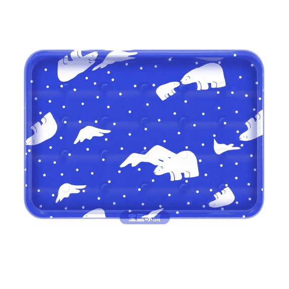 Cooling Mat for Dogs Pet Cooling Mat 17.7 X 17.7 Inch Ice Silk Cooling Mat for Dogs Blue Polar Bear Print Dog Cooling Mat for Indoor Outdoor Use for Dogs Cats Small Pets 1 Pack