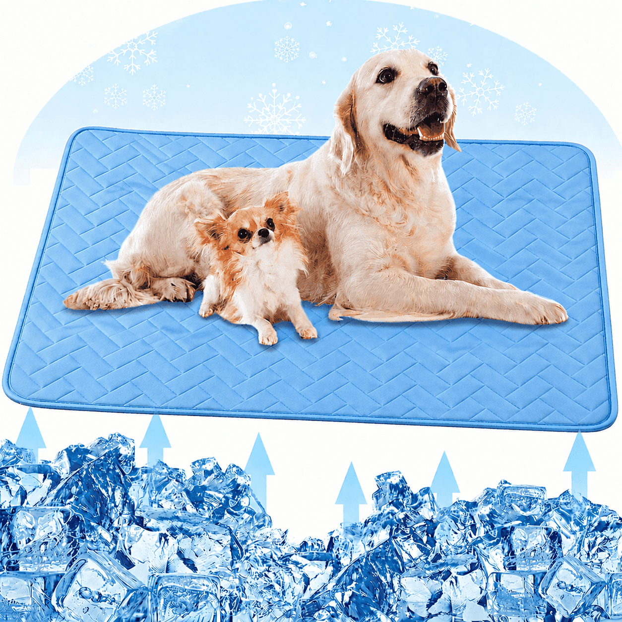 Cooling Mat for Dogs, Pet Cooling Pad, No Need to Freeze or Refrigerate, Reusable Summer Cooling Bed for Indoor Outdoor Car & Crate By PULMCheerger