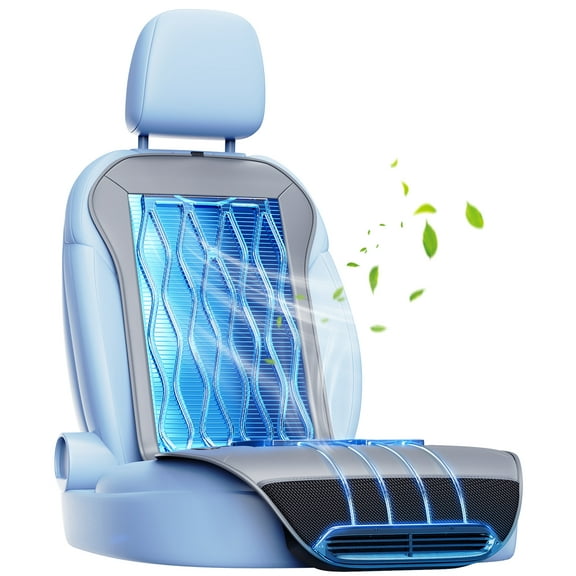 Cooling Car Seat Cover, Comfortable Cooling Car Seat Cushion with 3 Adjustable Temps, 12V-24V Cooled Seat Cover, Ventilated Car Seat Cover for Car SUV Truck Universal Fit,Easy to Install(Front Seat)