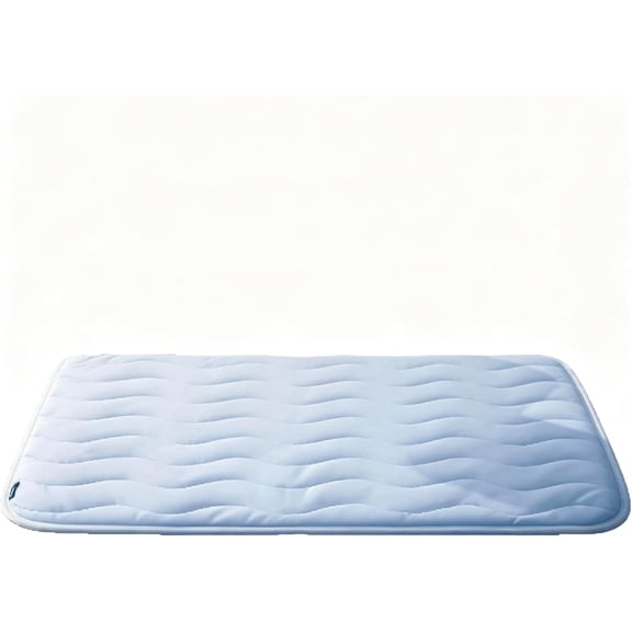 Cooling Mat for Dogs & Cats, Q-Max>0.5 Breathable Thin Fabric, Anti-Slip Bottom Portable Washable Instant Temp Drop 35"x23" Blue