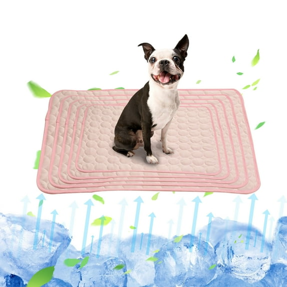 Cooling Mat for Dogs, Summer Pet Ice Mat Dog Mat Ice Silk Mat Cool Mat Pet Supplies, Pet Cooling Mats for Dogs(E,Pink, 27.6x39.4in)