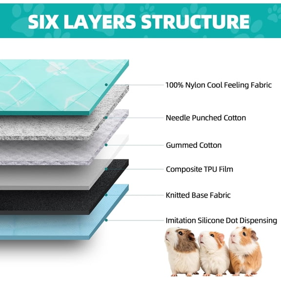 Cooling Mat for Small Pets, Washable Rabbit Cool Pad, Breathable Bed Blanket, Blue 10"x12.5"