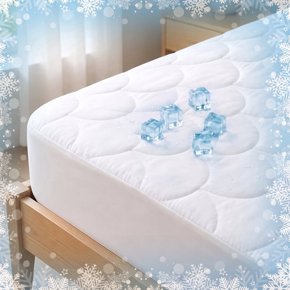 RestTwill Cooling Mattress Protector Queen - Instant Chill, Noiseless, 18in Deep Pocket, Breathable Bed Cover Mattress Protector for Night Sweats & Sensitive Skin - Fits Adults, Crib, Pets
