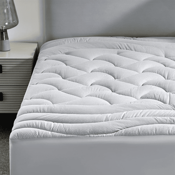 Cooling Mattress Topper Twin XL for College Dorm, Premium Zoned Quilted Mattress Pad, Fitted Mattress Protector Cover Washable, Deep Pocket 8-21 inch, Silver Grey, Twin XL