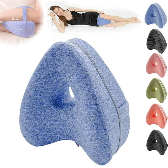 Cooling Memory Foam Knee Pillow for Side Sleepers Leg Support Cushion for Sciatica, Hip, Joint & Back Pain Relief, Promotes Spine Alignment While Sleeping
