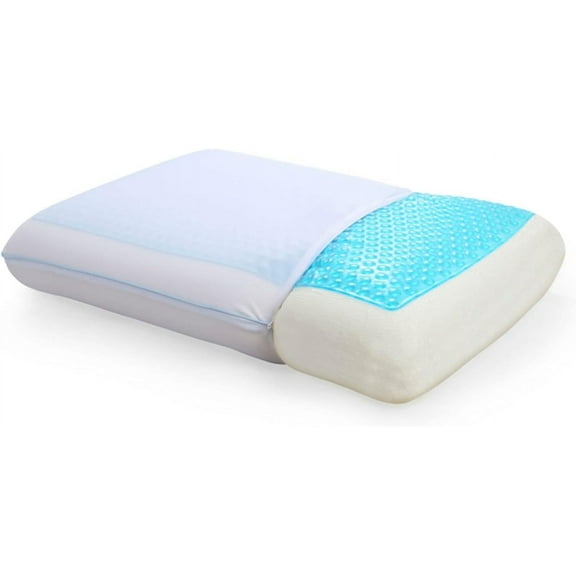 Cooling Memory Foam Pillow Standard Size Reversible Ergonomic Design Pressure Relief Spine Alignment Support