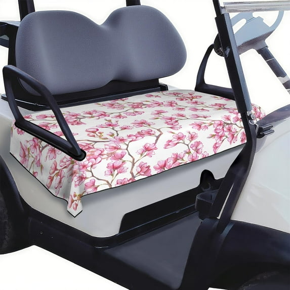 Cooling Microfiber Flowers Golf Cart Seat Protector 51" x 31", Breathable Front Bench Cover for EZGO, Yamaha & Club Car Models