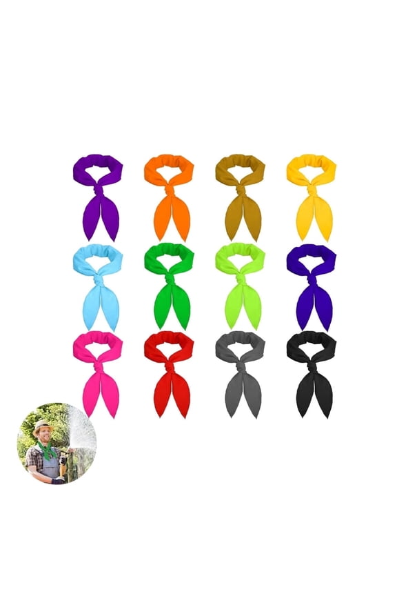 Cooling Neck,13Pcs Neck Coolers Ice Scarf for Camping,QZS Multicolor Collar Headband for Sport Summer Heat,Hiking,Camping,Running