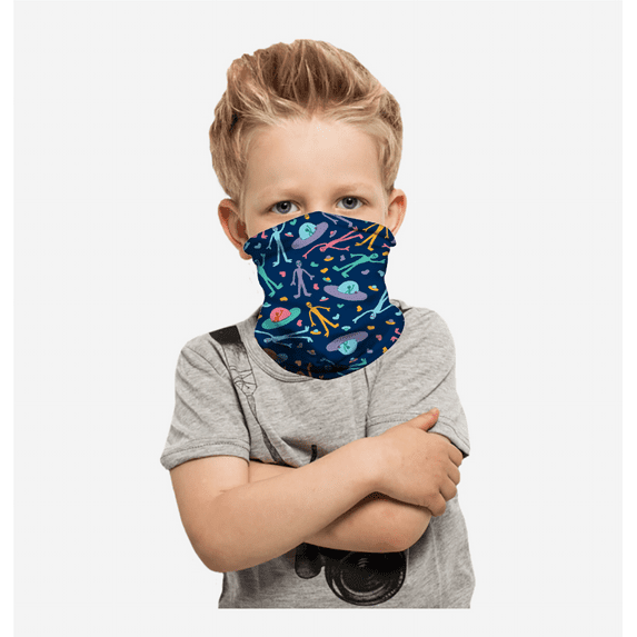 Cooling Neck Gaiter/Balaclava/Magic Scarf Headband & Face Mask For Kids (Aliens)