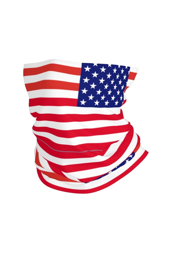 Cooling Neck Gaiter Face Cover Scarf America Flag Patriotic Protection Mask Windproof Hiking Cycling Running For Men Women