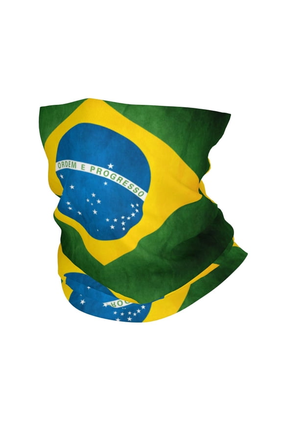 Cooling Neck Gaiter Face Cover Scarf Brazilian Flag Protection Mask Windproof Hiking Cycling Running For Men Women