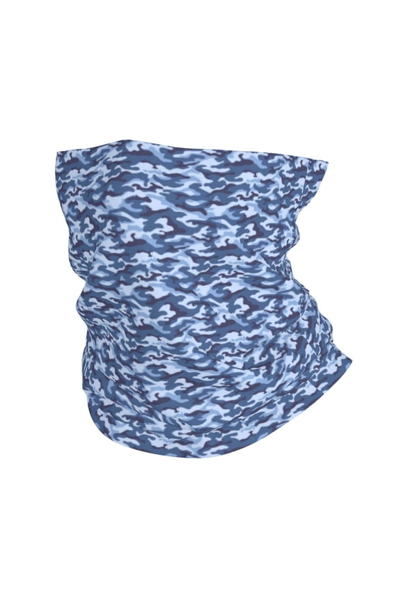 Cooling Neck Gaiter Face Cover Scarf Navy Digital Blue Camouflage Protection Mask Windproof Hiking Cycling Running For Men Women