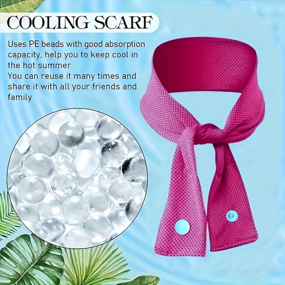 Cooling Neck Gaiter Super Absorbent Soft Mesh Fabric Button Design Rose Pink 1 Pack Lightweight Breathable Chilly Towel for Running Cycling Hiking Gym Workout Outdoor Sports Neck Wrap Wrist Sweatband
