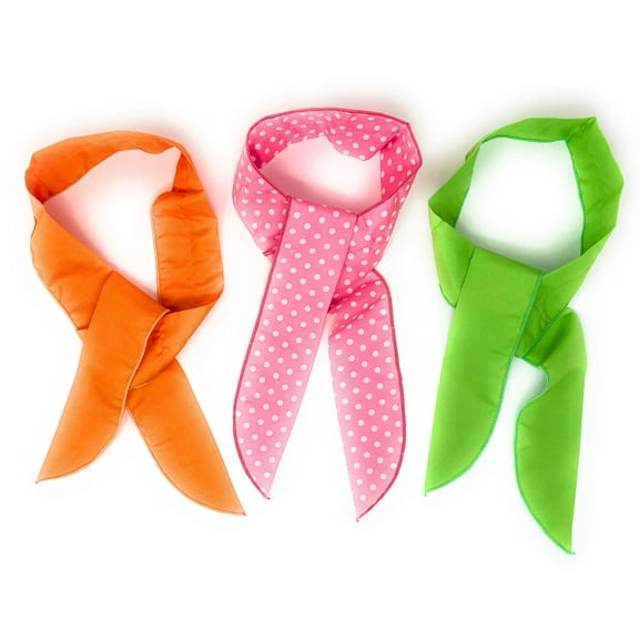 Cooling Neck Wrap - 3 Piece Set Neck Coolers for Extremely Hot Weather - Neck Ice Pack Wrap for Soothing Pain and Injuries - Colors and Prints Will Vary