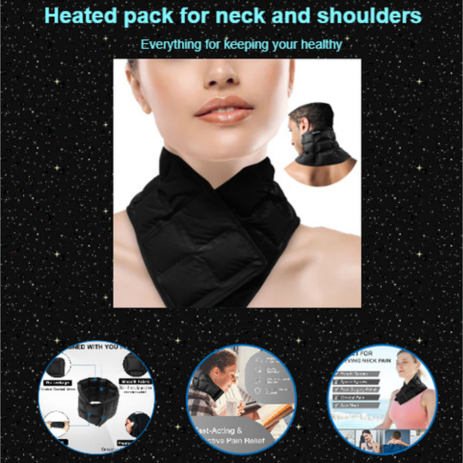 Cooling Neck Wrap for Summer Heat Microwavable Heating Pad for Neck