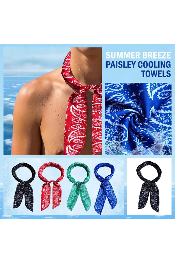 Cooling Neck Wraps, Paisley Cooling Towels for Neck and Face, Cooling Neck Wraps for Summer Heat, Sports Headband for Outdoor Workouts, 40X2 Inch Lightweight Quick-Chill Ice