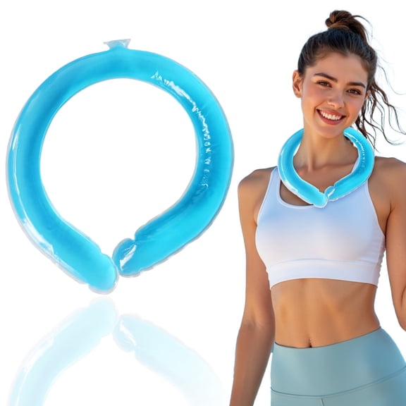 Cooling Neck Wraps, for Summer Heat Relief, Wearable Ice Neck Cooler Ring, Reusable Hands-Free Cold Band, Neck Cooling Tube for Outdoor, Yardwork, Workouts, Blue