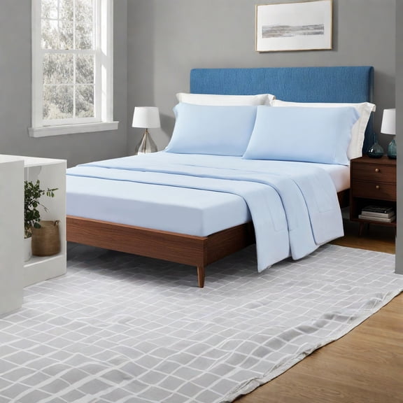 Cooling Nylon King Sheets And Sheet Sets Modern Ice Blue for Home