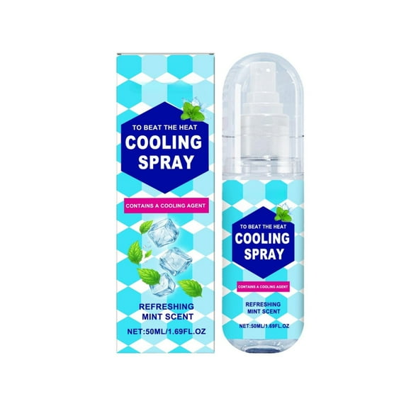 Cooling Oil Spray,Summer Portable Outdoor Body Spray, Cool Soothing Non Sticky 50ml,To Beat the heat , Contains A Cooling Agent Refreshing Mint Scent