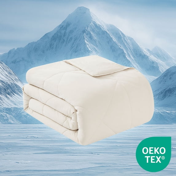Cooling Oversized All-Season Reversible Single Comforter - Twin/Twin XL, Beige