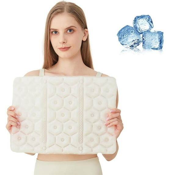 Cooling Pad for Bed,Tutuviw 16 X 11.8" Cooling Seat Cushion for Hip Back,Washable Pressure Relief Seat Cooling Mat,Reusable Soft Seat Mat,Cooling Car Seat Cushion,Bedroom Cooling Seat Pad,White