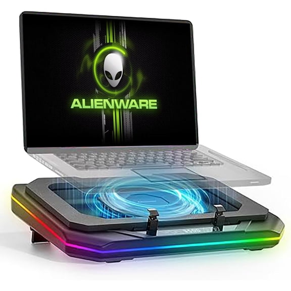 Cooling Pad for Dell Alienware m18 R2 R1 area-51 18 inch Gaming Laptop It is a Well Deserved Heat Dissipation Monster Cooler with Powerful Turbo Fan Can Fast Cooling 6 RGB Light Mode Touch Start