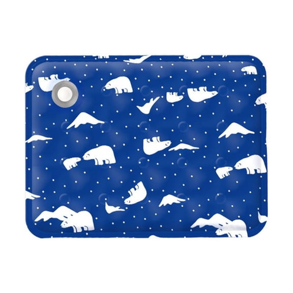 Cooling Pad Mat for Bed Cooling Mattress Pad Gel for Sleep, Summer Hot Flashes, Adult, Pets, No Water or Electricity Required(Polar Bear,Dark Blue, 15.7X19.6'')