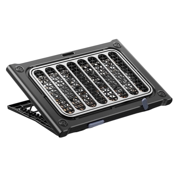Cooling Pad and Laptop Stand Design Adjustable Heights Foldable for 13 to 17 Inch Notebooks Practical Ergonomic Support