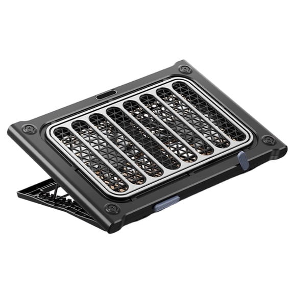 Cooling Pad and Laptop Stand Design Adjustable Heights Foldable for 13 to 17 Inch Notebooks Practical Ergonomic Support