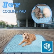Pet Ice Mat Cooling Pad for Dog, Summer Pet Ice Mat Dog Mat Ice Silk Mat Cool Mat Pet Supplies, Pet Dog Self Cooling PadC,Blue, 19.7x24.4in