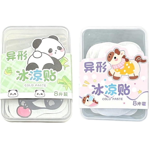 Cooling Patches, 8-Pieces Forehead Sheet, Gel Cool Patches for Hot Weather, Portable Cooling Gel Pad, Sports Coolings Patch, Ice Pack Headache Patch, Easy to Apply