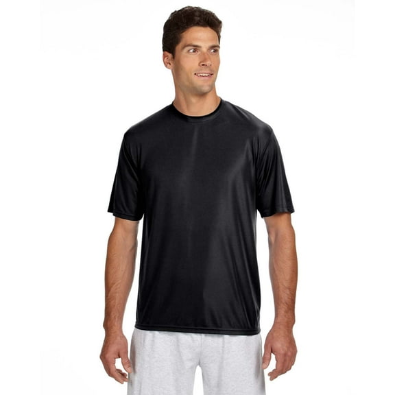 A4 Men's Cooling Performance Baseball Crew T-Shirt Black L